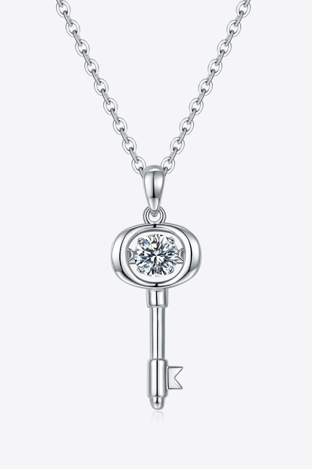 Baeful Moissanite Key Pendant Necklace