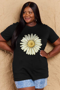 Full Size FLOWER Graphic Cotton Tee