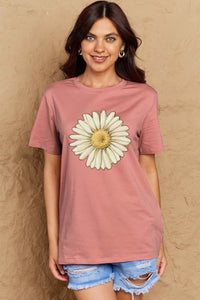 Full Size FLOWER Graphic Cotton Tee