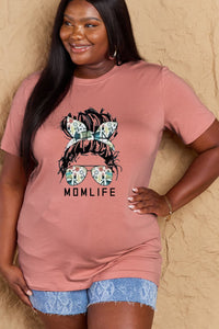 Full Size MOM LIFE Graphic Cotton T-Shirt