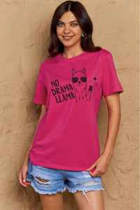 Full Size NO DRAMA LLAMA Graphic Cotton Tee