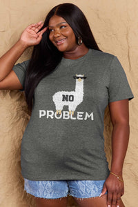 Full Size NO PROBLEM Graphic Cotton Tee