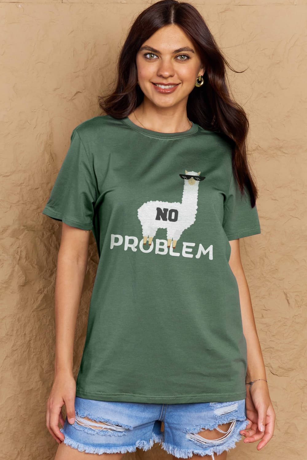 Full Size NO PROBLEM Graphic Cotton Tee