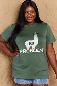 Full Size NO PROBLEM Graphic Cotton Tee