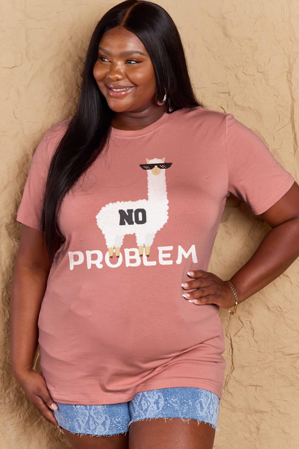 Full Size NO PROBLEM Graphic Cotton Tee