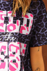 Slogan Graphic Leopard Tee