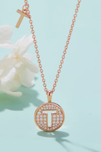 Baeful Moissanite K to T Pendant Necklace