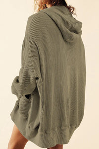 Zip-Up Long Sleeve Hooded Jacket