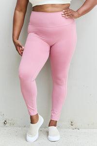 Fit For You Full Size High Waist Active Leggings in Light Rose