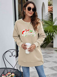 DON'T STOP BELIEVING Graphic Drop Shoulder Sweatshirt