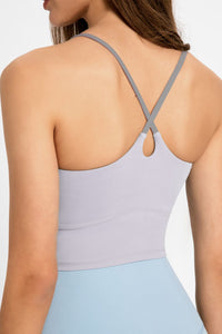 Crisscross Back Scoop Neck Sports Cami