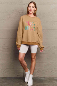 Full Size MERRY AND BRIGHT Graphic Sweatshirt