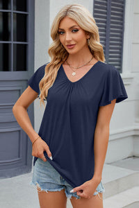 Flutter Sleeve V-neck T-Shirt