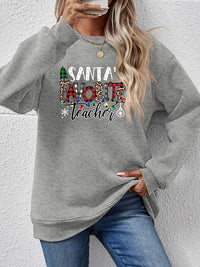 Letter Graphic Santa's Favorite Teacher Sweatshirt