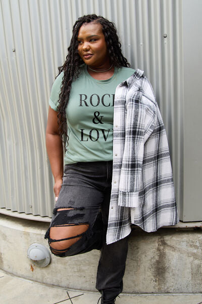 Full Size ROCK ＆ LOVE Short Sleeve T-Shirt