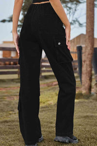 Loose Fit Long Jeans with Two Leg Pockets