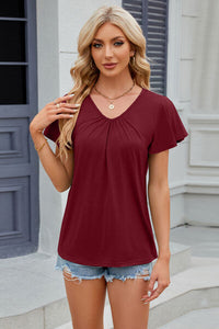 Flutter Sleeve V-neck T-Shirt