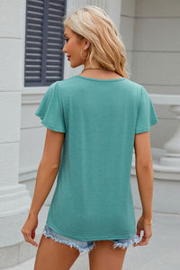 Flutter Sleeve V-neck T-Shirt