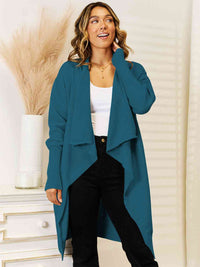 Long Sleeve Open Front Longline Cardigan