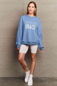 Full Size LIVE IN GRACE Graphic Sweatshirt