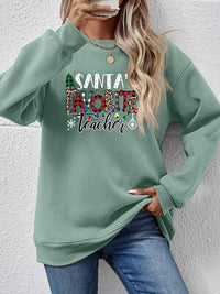 Letter Graphic Santa's Favorite Teacher Sweatshirt