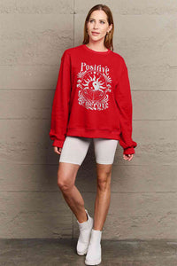 Full Size POSITIVE ENERGY Graphic Sweatshirt