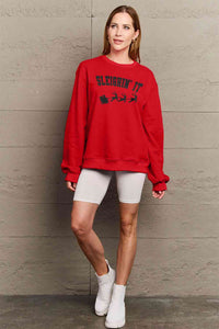 Full Size SLEIGHIN' IT Graphic Sweatshirt