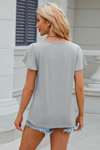 Flutter Sleeve V-neck T-Shirt