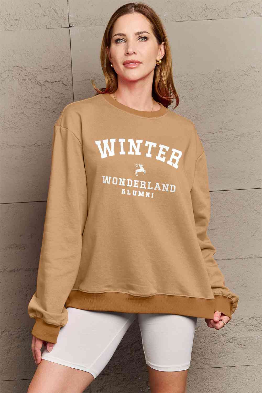 Full Size WINTER WONDERLAND ALUMNI Graphic Long Sleeve Sweatshirt