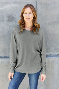 Full Size Round Neck Long Sleeve T-Shirt