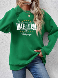 Graphic Dropped Shoulder Round Neck Sweatshirt