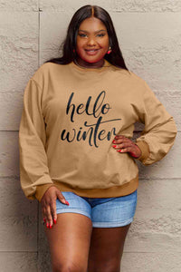 Full Size HELLO WINTER Graphic Sweatshirt