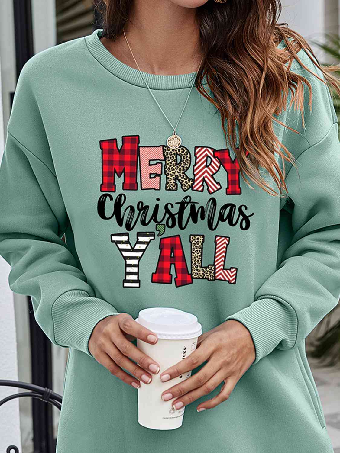 Graphic MERRY CHRISTMAS Y'ALL Sweatshirt