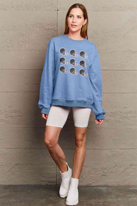 Full Size Graphic Round Neck Sweatshirt