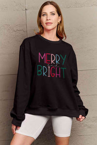 Full Size MERRY AND BRIGHT Graphic Sweatshirt