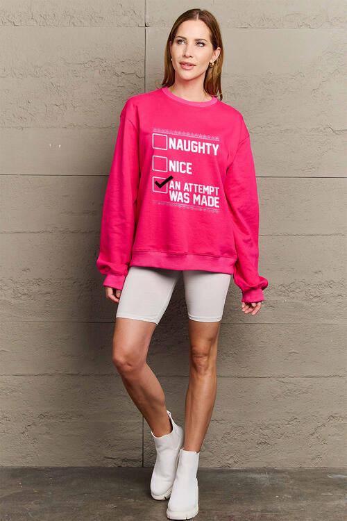 Full Size Letter Graphic Long Sleeve Sweatshirt