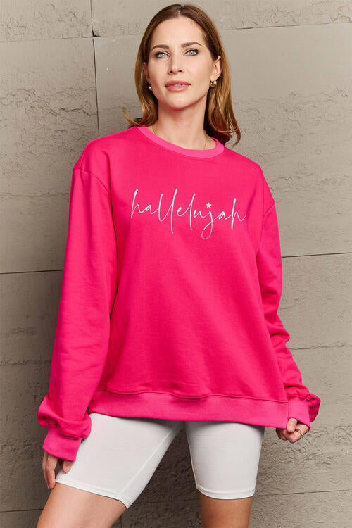 Full Size Letter Graphic Long Sleeve Sweatshirt