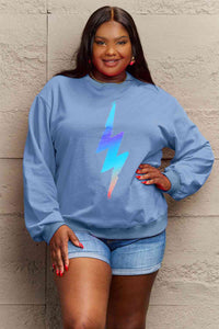 Full Size Graphic Round Neck Sweatshirt