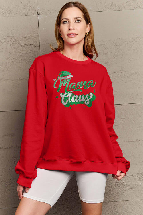 Full Size MAMA CLAUS Round Neck Sweatshirt