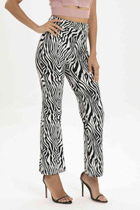 Zebra Print Straight Leg Pants