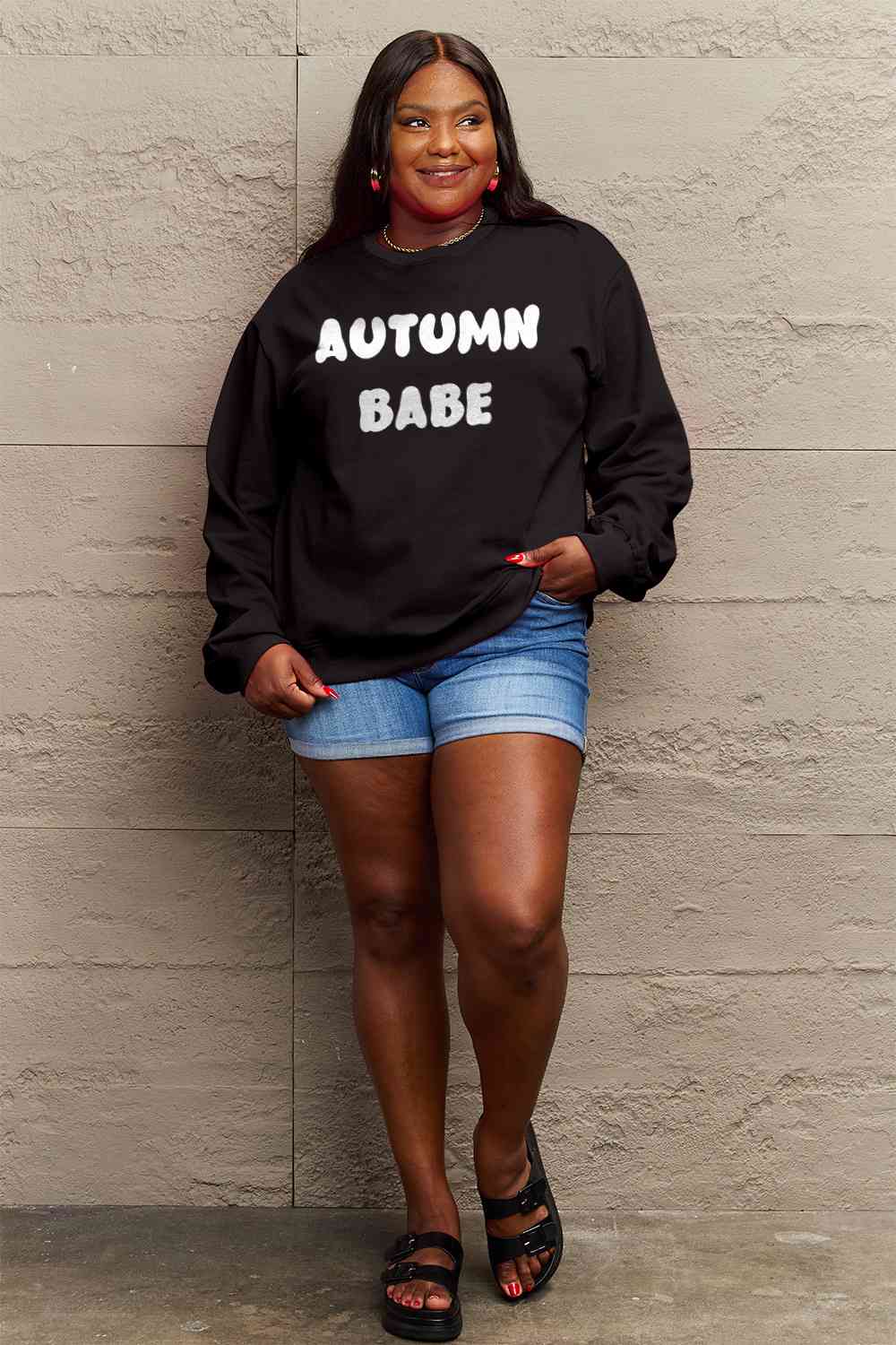 Full Size AUTUMN BABE Graphic Sweatshirt