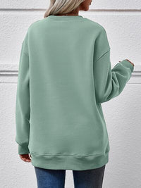 AMERICA Round Neck Dropped Shoulder Sweatshirt