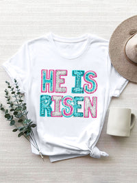 HE IS RISEN Sequin Round Neck T-Shirt