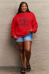 Full Size HELLO WINTER Graphic Sweatshirt