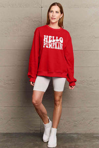 Full Size HELLO PUMPKIN Graphic Sweatshirt