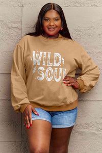 Full Size WILD SOUL Graphic Sweatshirt