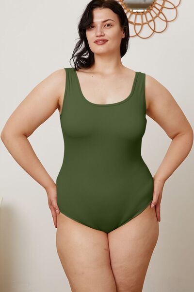 Full Size Square Neck Sleeveless Bodysuit