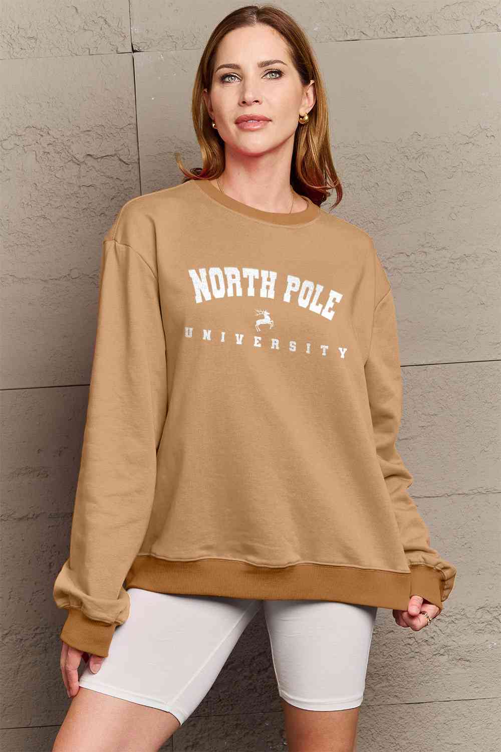 Full Size NORTH POLE UNIVERSITY Graphic Sweatshirt