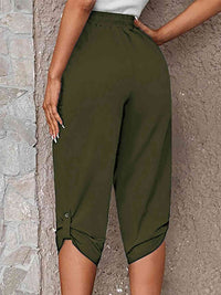 Full Size Roll-Tab Capris Pants