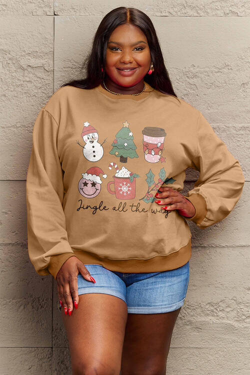 Full Size JINGLE ALL THE WAY Long Sleeve Sweatshirt